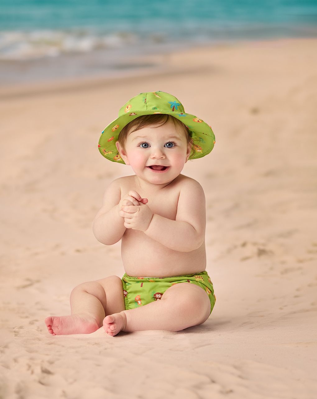 βρεφικό μαγιό πάνα πράσινο jungle για αγόρι