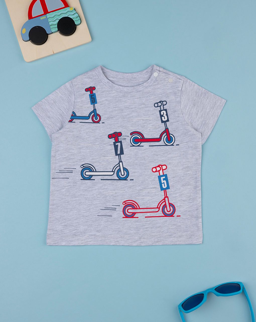 βρεφικό t-shirt γκρι πατίνια για αγόρι - Prénatal