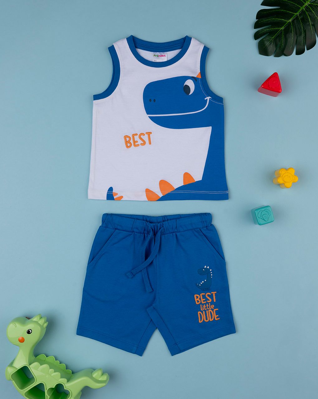 βρεφικό σετ μπλούζα και σορτσάκι best dude για αγόρι