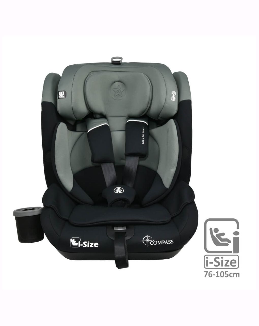 Bebe stars κάθισμα αυτοκινήτου compass isofix i-size (76-150cm) olive 935-176 - Bebe Stars