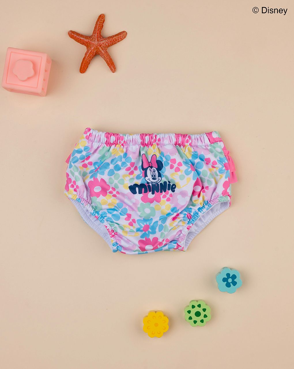 βρεφικό μαγιό πάνα λευκό minnie για κορίτσι