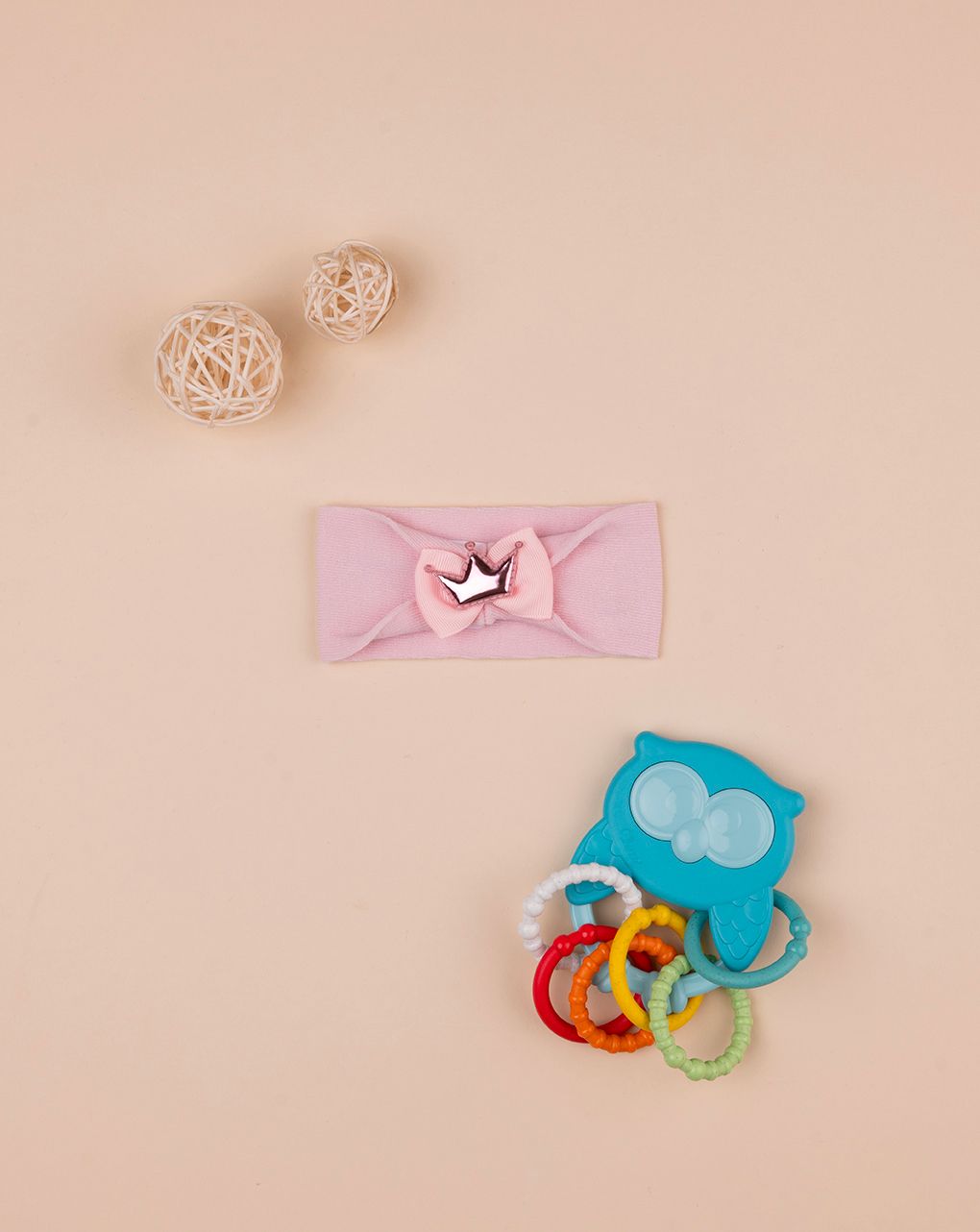 βρεφική κορδέλα μαλλιών ροζ με στέμμα για κορίτσι - Prénatal