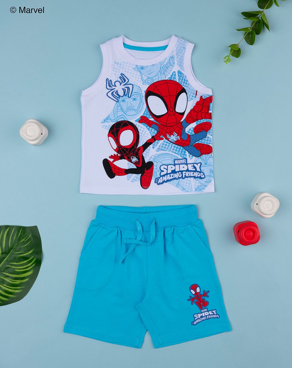 βρεφικό σετ μπλούζα και σορτσάκι spiderman για αγόρι - Prénatal