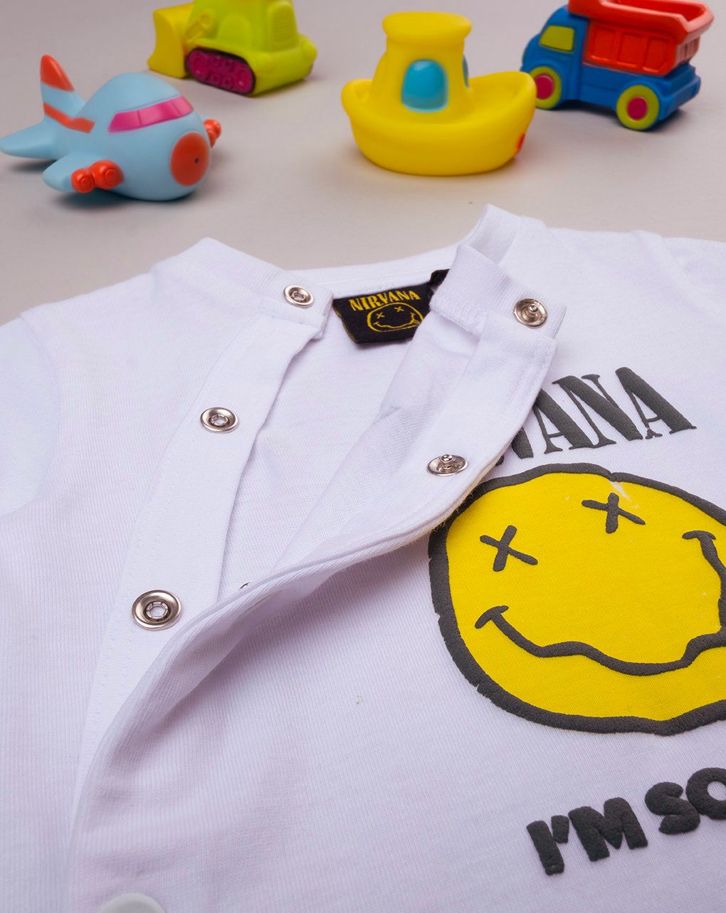 βρεφικό φορμάκι κοντό λευκό nirvana για αγόρι - Prénatal