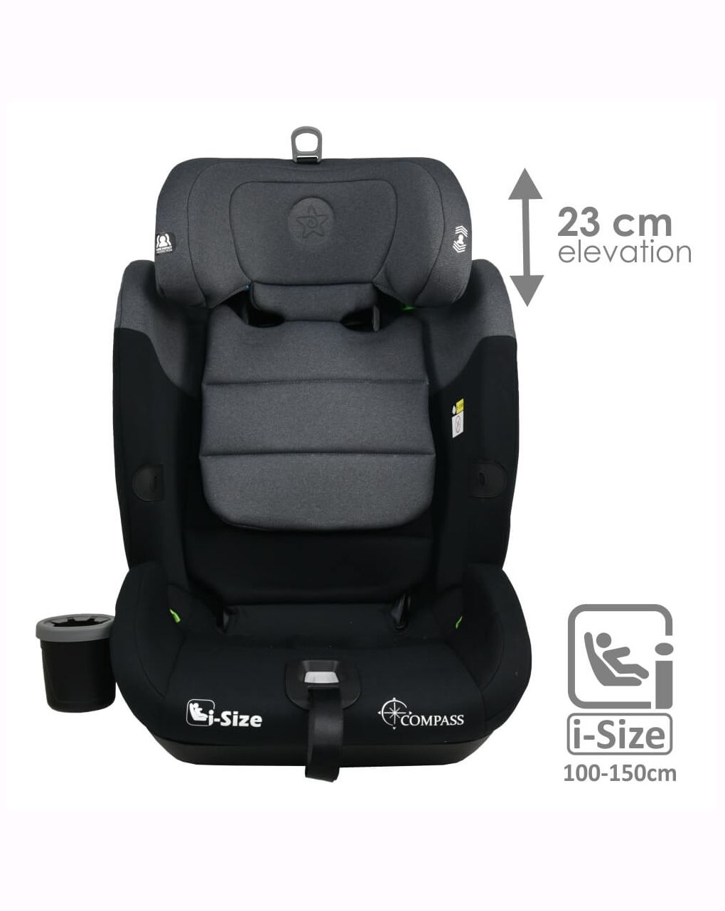 Bebe stars κάθισμα αυτοκινήτου compass isofix i-size (76-150cm) steel grey 935-186 - Bebe Stars