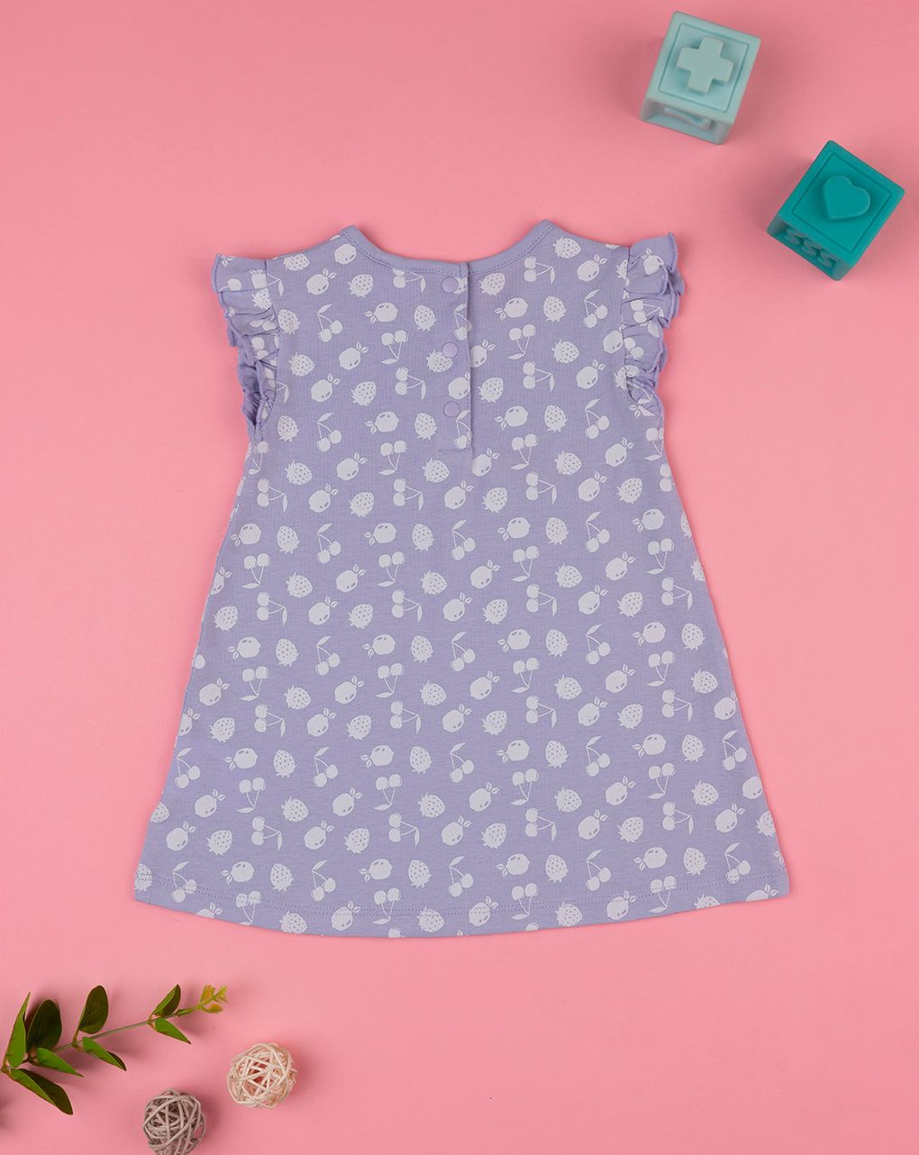 βρεφικό φόρεμα λιλά με φρούτα για κορίτσι - Prénatal