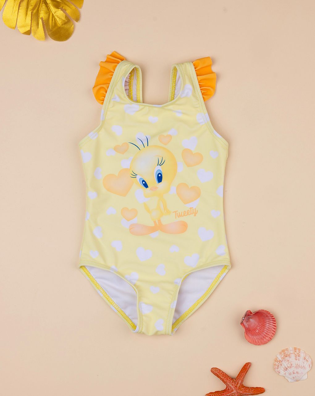 βρεφικό ολόσωμο μαγιό κίτρινο tweety για κορίτσι - Prénatal