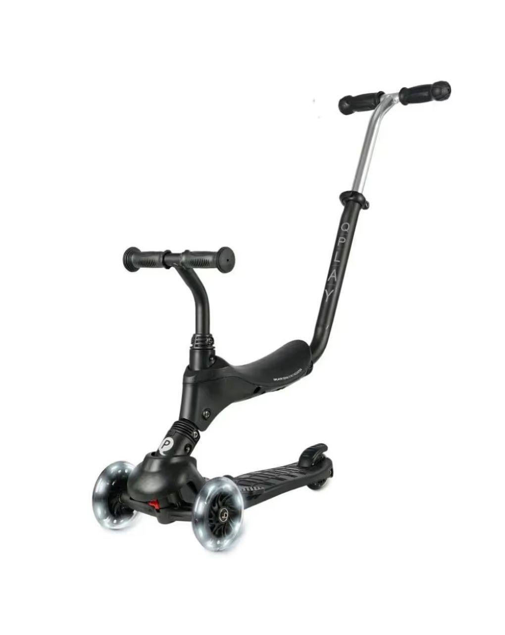 Qplay sema pro μαύρο - σπαστό πατίνι με φωτιζόμενες ρόδες led 01-1212071-01