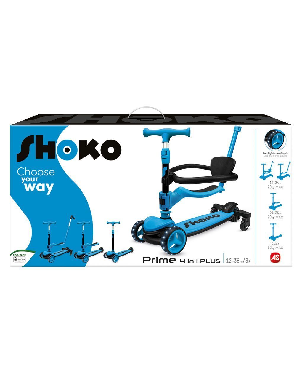 Shoko παιδικό πατίνι prime 4 in 1 plus σε μπλε χρώμα για 12+ μηνών 5004-50522 - Shoko