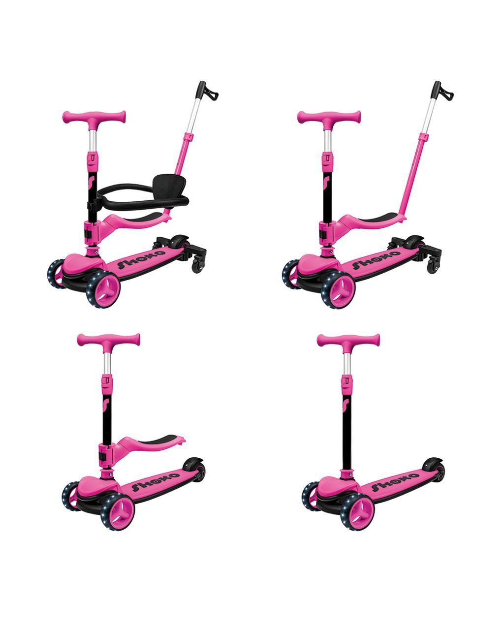 Shoko παιδικό πατίνι prime 4 in 1 plus σε ροζ χρώμα για 12+ μηνών 5004-50523 - Shoko