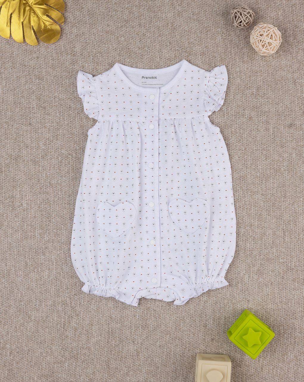 βρεφικό φορμάκι λευκό έθνικ για κορίτσι - Prénatal