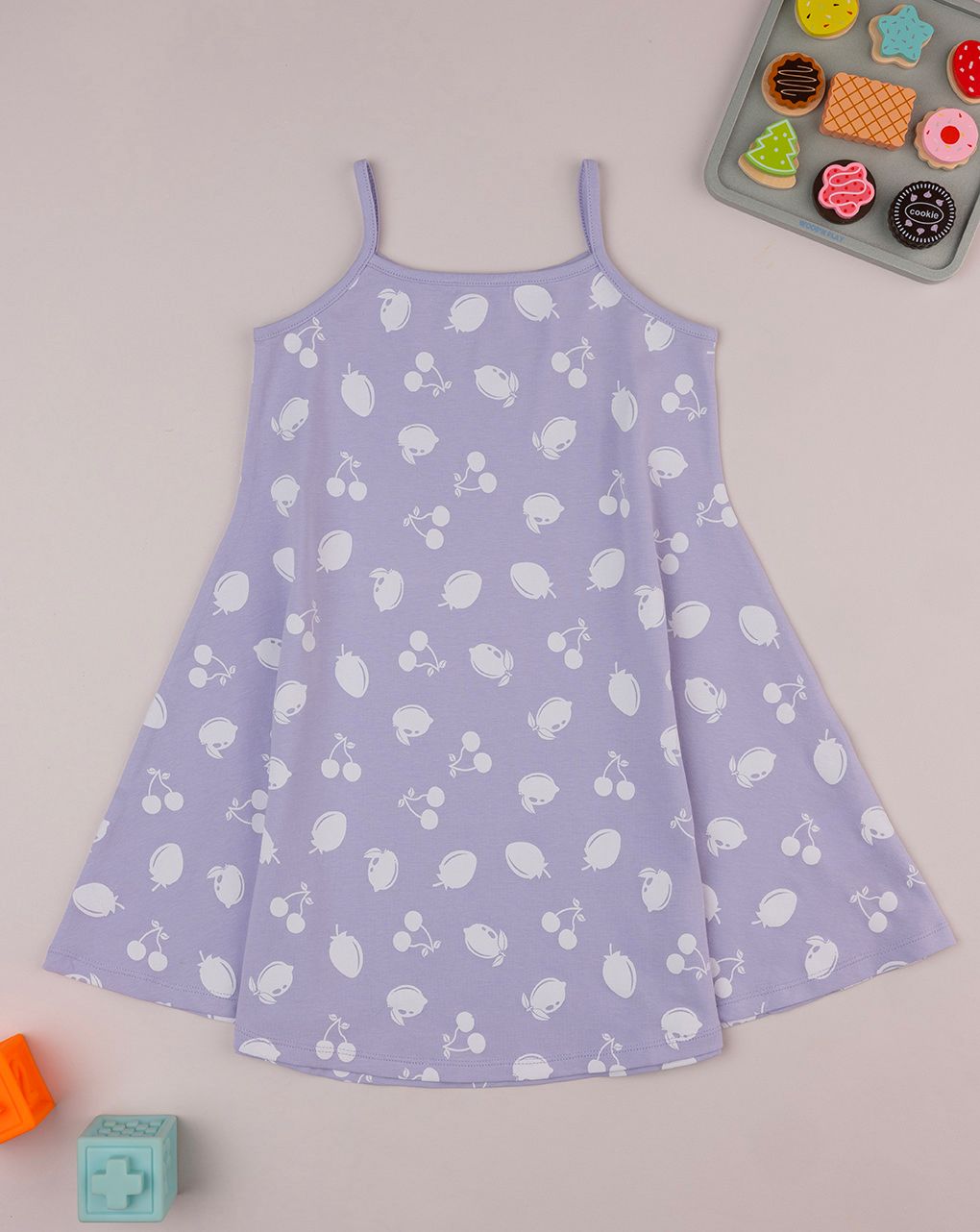 παιδικό φόρεμα λιλά με φρούτα για κορίτσι - Prénatal