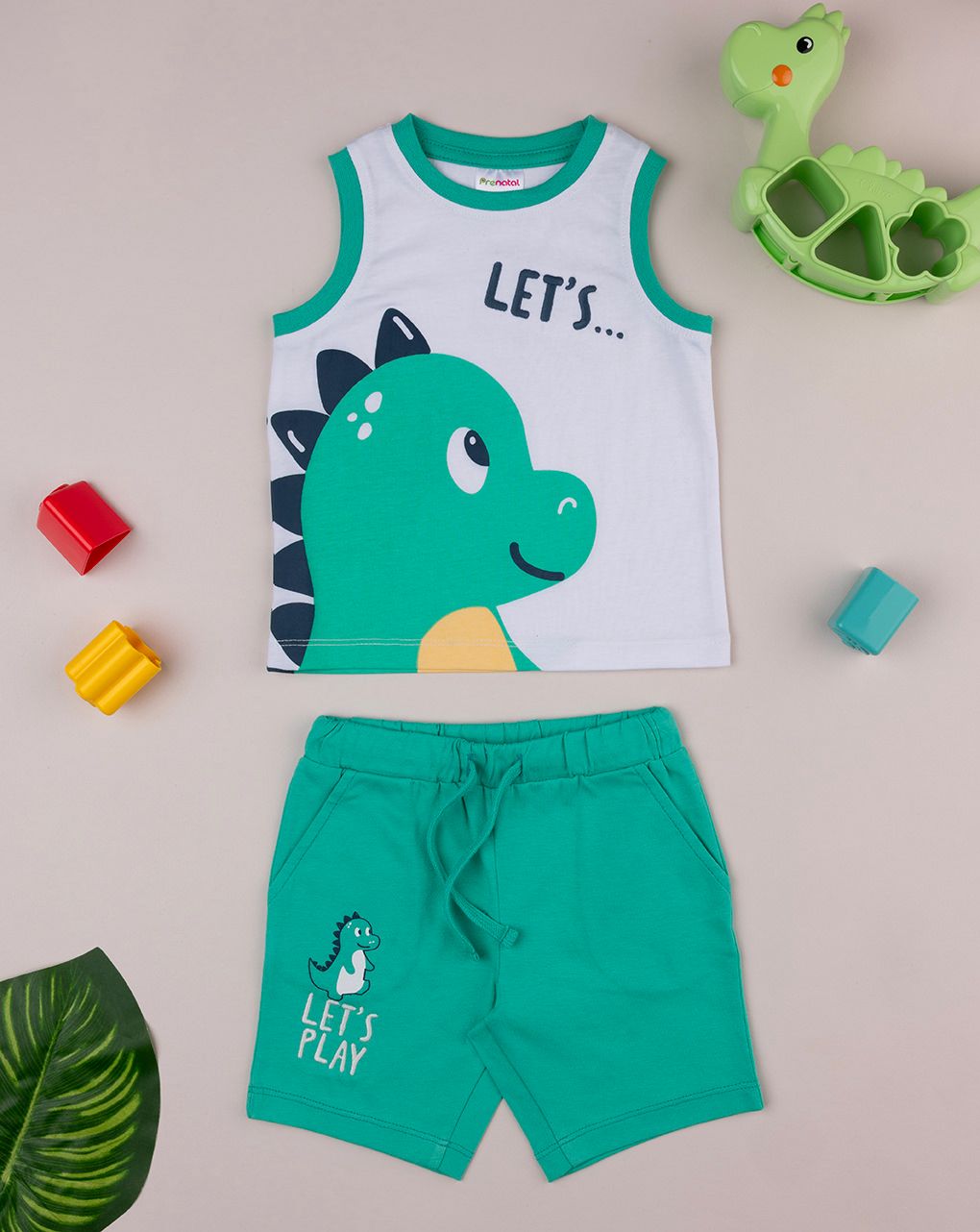 βρεφικό σετ μπλούζα και σορτσάκι let's play για αγόρι - Prénatal