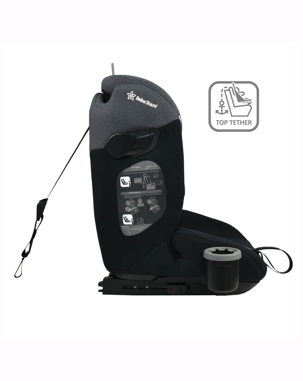 Bebe stars κάθισμα αυτοκινήτου compass isofix i-size (76-150cm) steel grey 935-186 - Bebe Stars