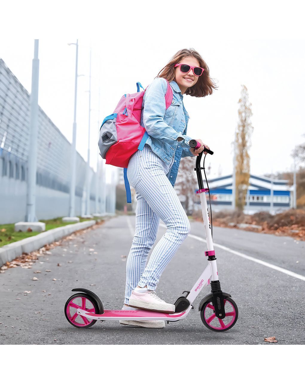 Shoko παιδικό πατίνι bw 200 plus με 2 ρόδες 200mm σε φούξια χρώμα για 8+ χρονών 5004-50521 - Shoko