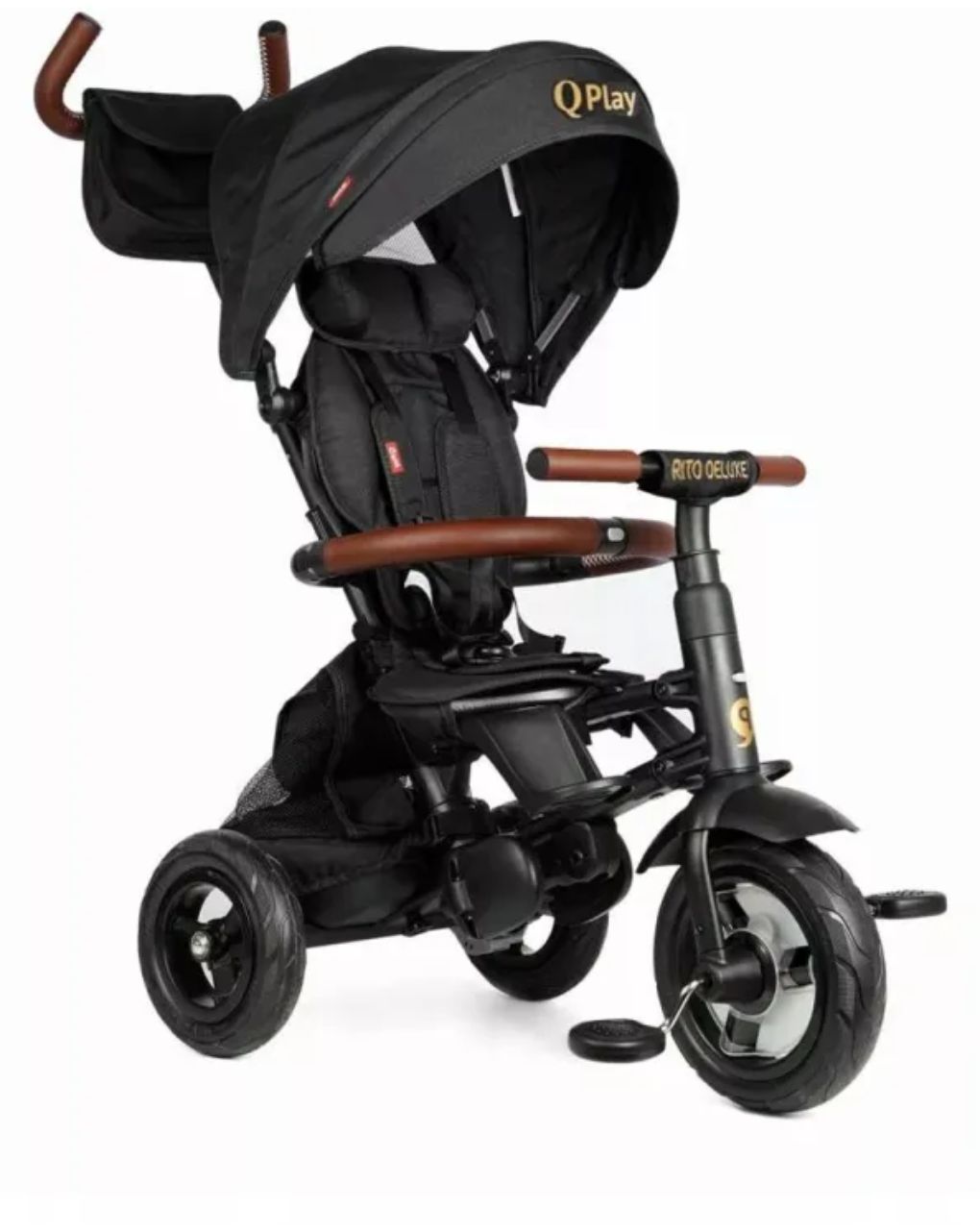 Qplay rito deluxe air wheels μαύρο- σπαστό τρίκυκλο ποδηλατάκι 01-1212068-02
