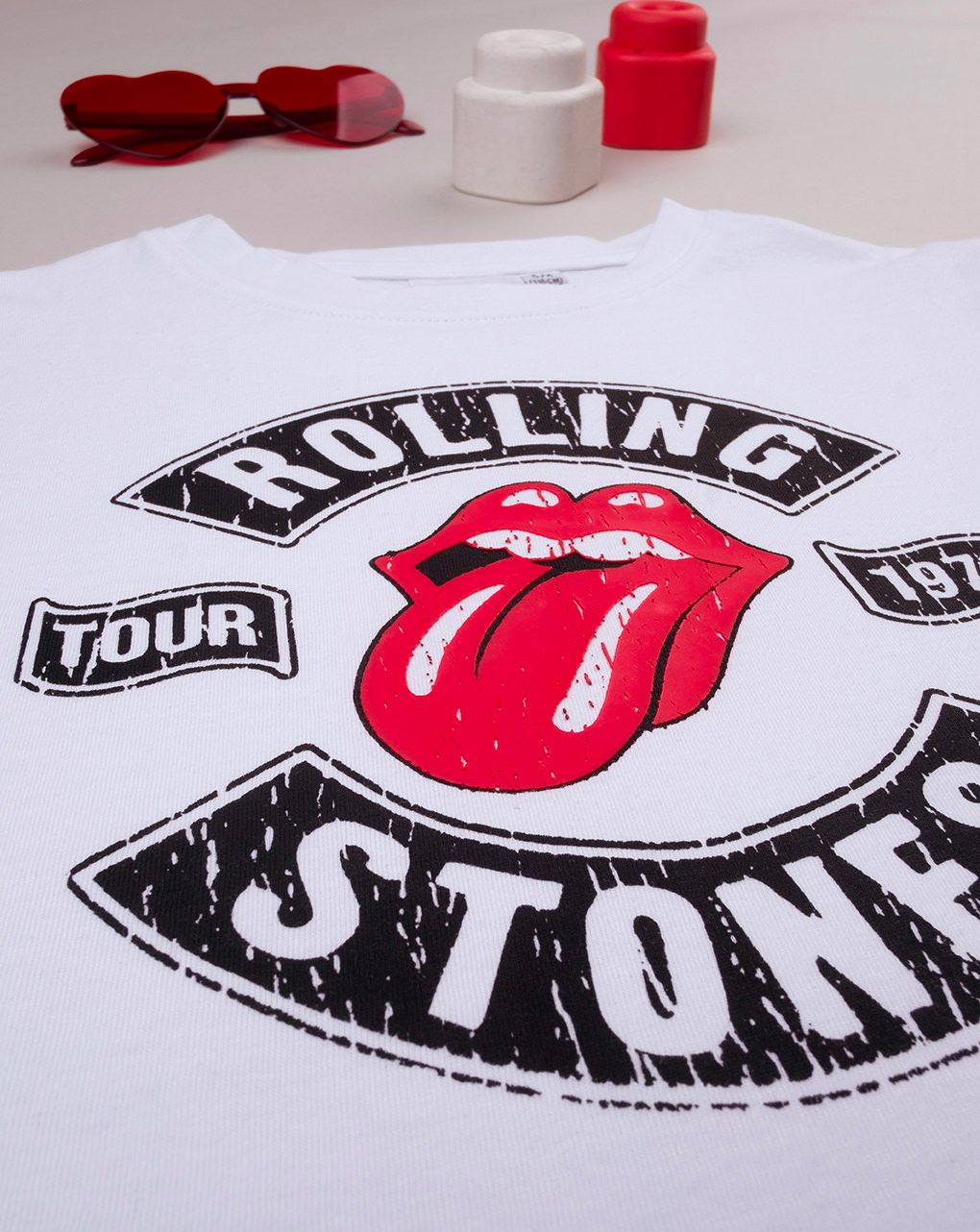 παιδικό t-shirt λευκό rolling stones για αγόρι - Prénatal