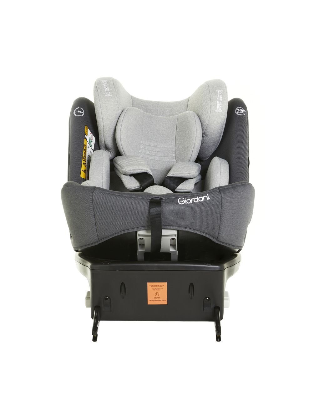 Giordani κάθισμα αυτοκινήτου titano i-size (40-150cm) 360° isofix γκρι ανοιχτό - Giordani