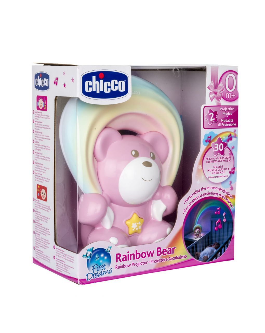 Chicco προτζέκτορας αρκουδάκι ροζ 0+ y02-10474-10 - Chicco