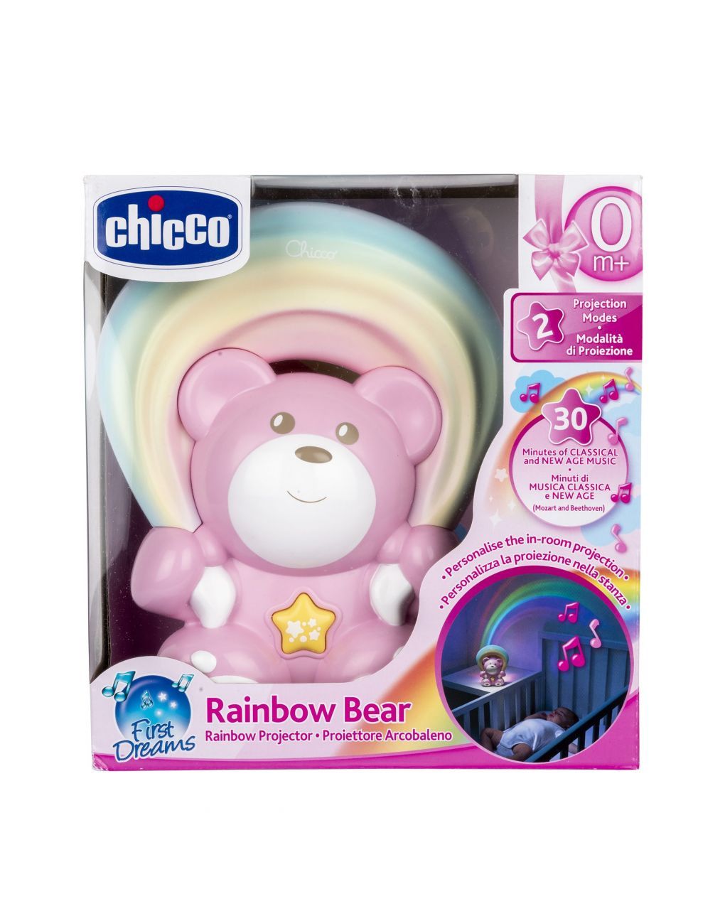 Chicco προτζέκτορας αρκουδάκι ροζ 0+ y02-10474-10 - Chicco