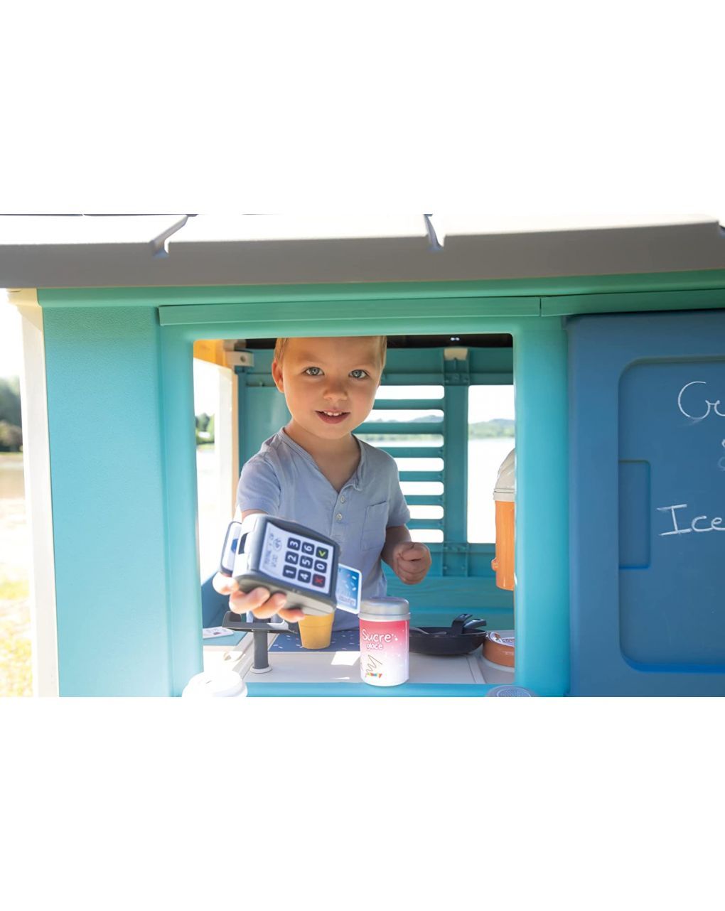 Smoby σπιτάκι κήπου μαγαζάκι sweety με σνακς και αξεσουάρ 110 x 105 x 127 cm - Smoby