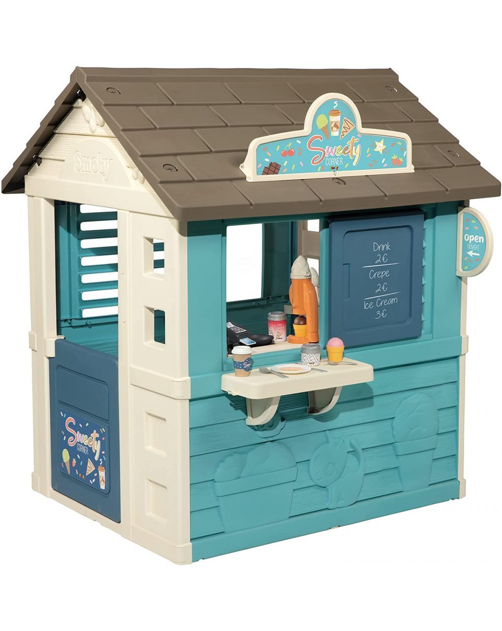 Smoby σπιτάκι κήπου μαγαζάκι sweety με σνακς και αξεσουάρ 110 x 105 x 127 cm - Smoby