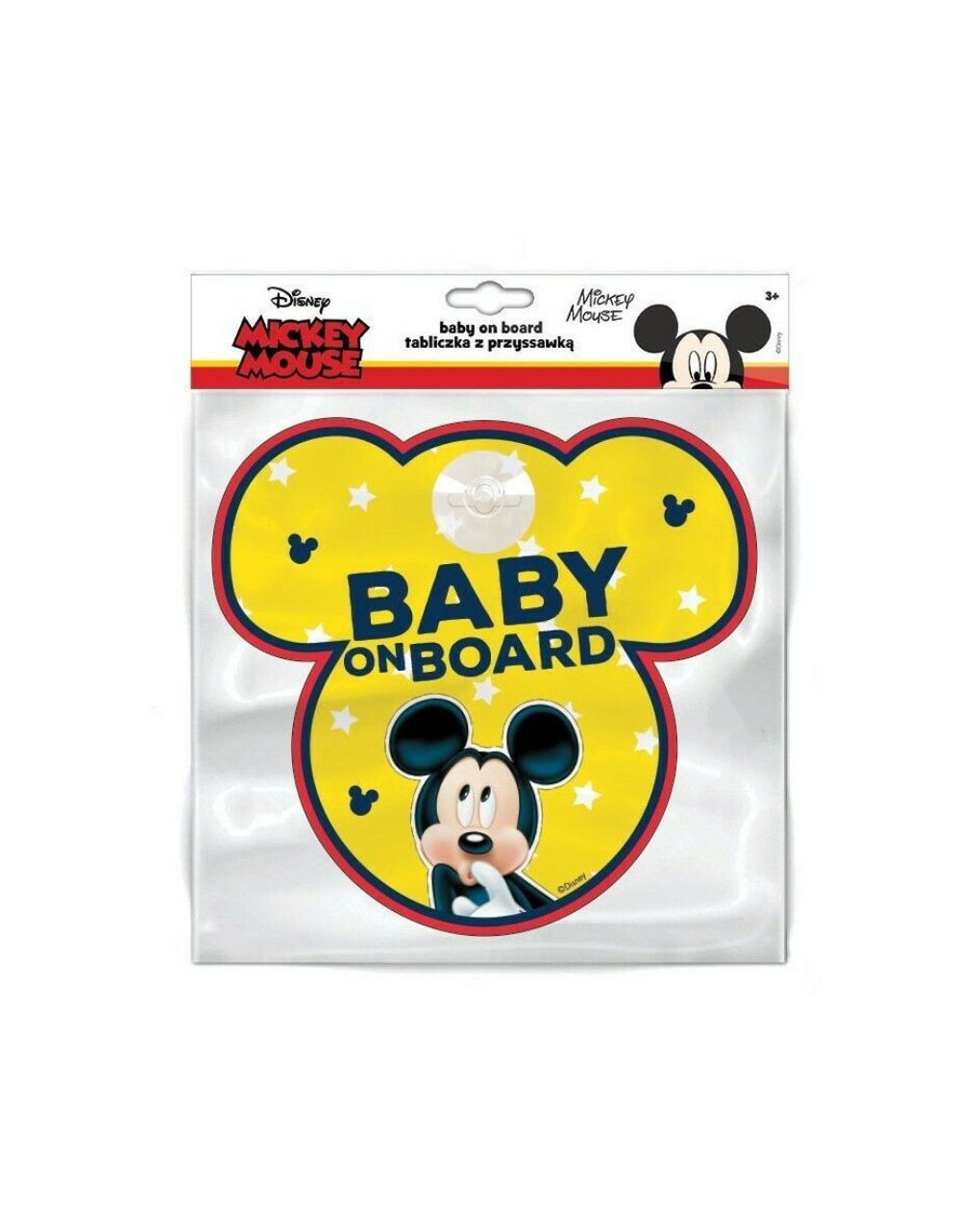 Freeon σήμα αυτοκινήτου με βεντούζα "baby on board" mickey, 9612 - Freeon