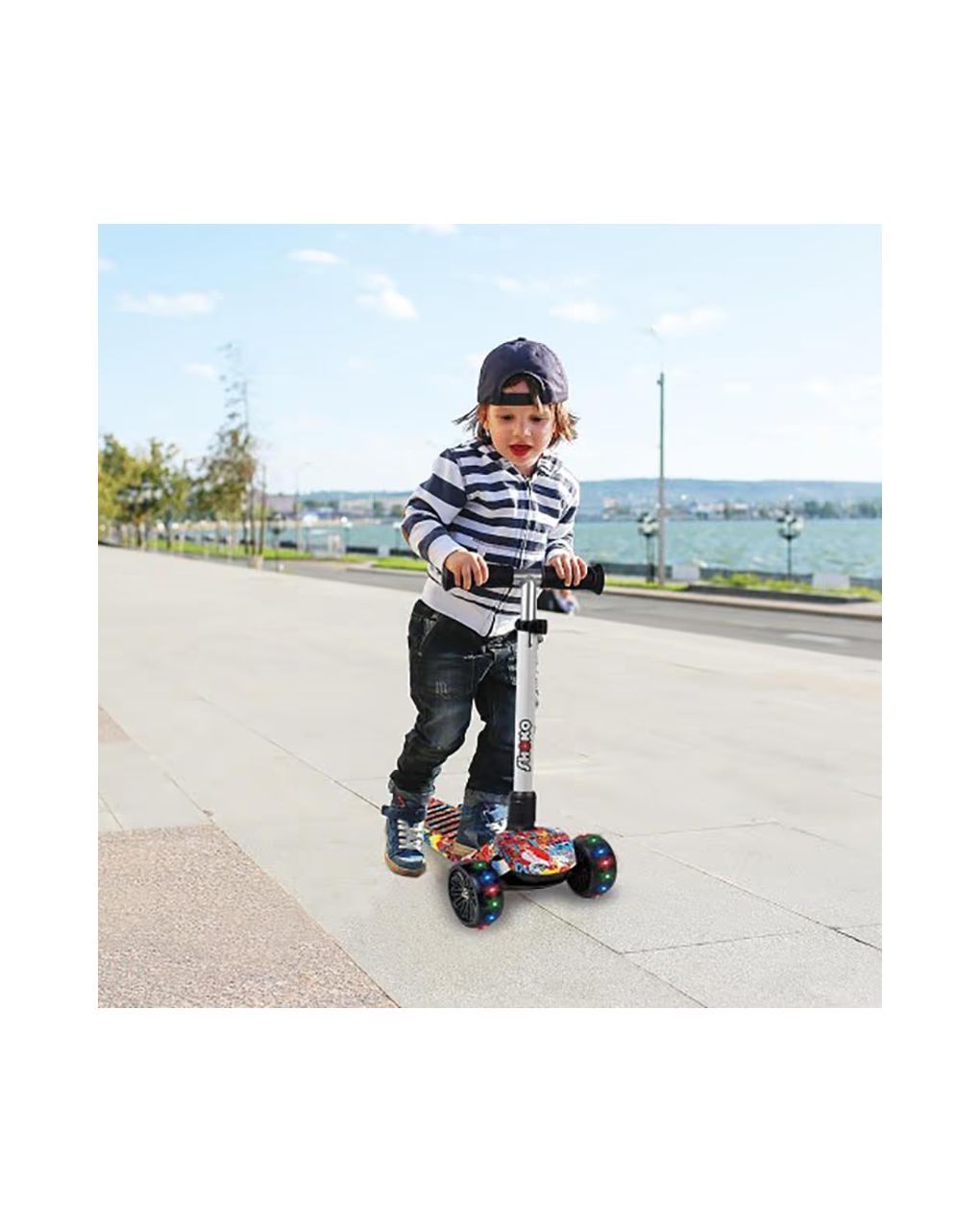 Shoko παιδικό πατίνι x-speed light με 3 ρόδες και led φως fantasy σχέδιο σε λευκό χρώμα για 5+ 5004-50510 - Shoko