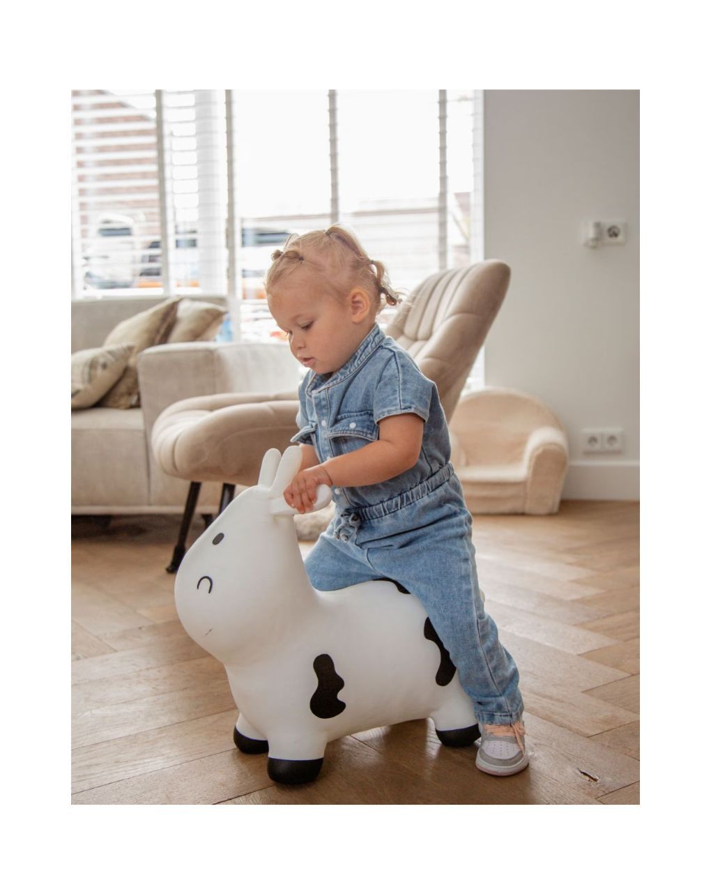 Tryco skippy φουσκωτή αγελάδα λευκή χοπ-χοπ tr-902720 - TRYCO