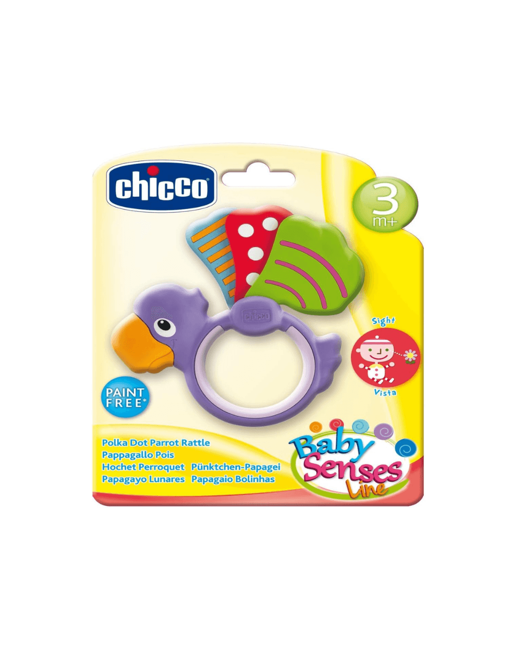 Chicco κουδουνίστρα παπαγαλάκι 3 μηνών + - Chicco