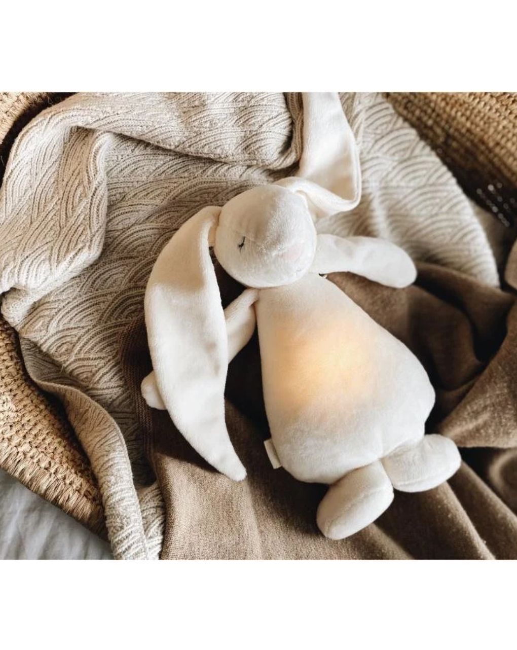 Moonie λαγουδάκι με φως από οργανικό βαμβάκι χρώμα bunny - MOONIES
