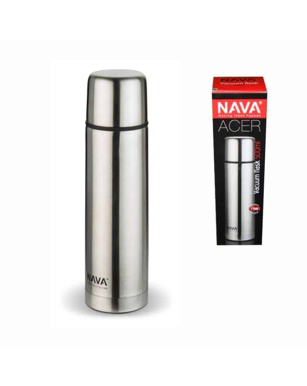 Nava θερμός ανοξείδωτο "acer" με βαλβίδα και καπάκι-ποτήρι 500ml - Nava