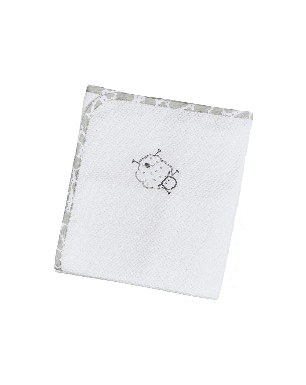 ο κόσμος του μωρού πάνα πικέ κουκουτσάκι 80x80 cm με κέντημα sheep γκρι 30921