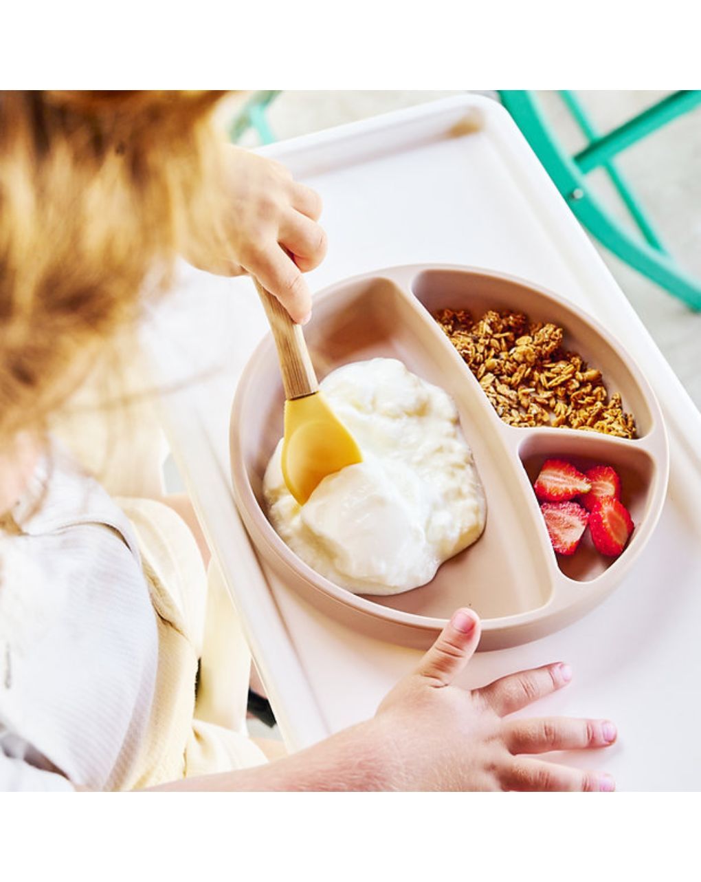 Minikoioi πιάτο με διαχωριστικά portions 6m+ pink 0907-101050002 - MinikOiOi