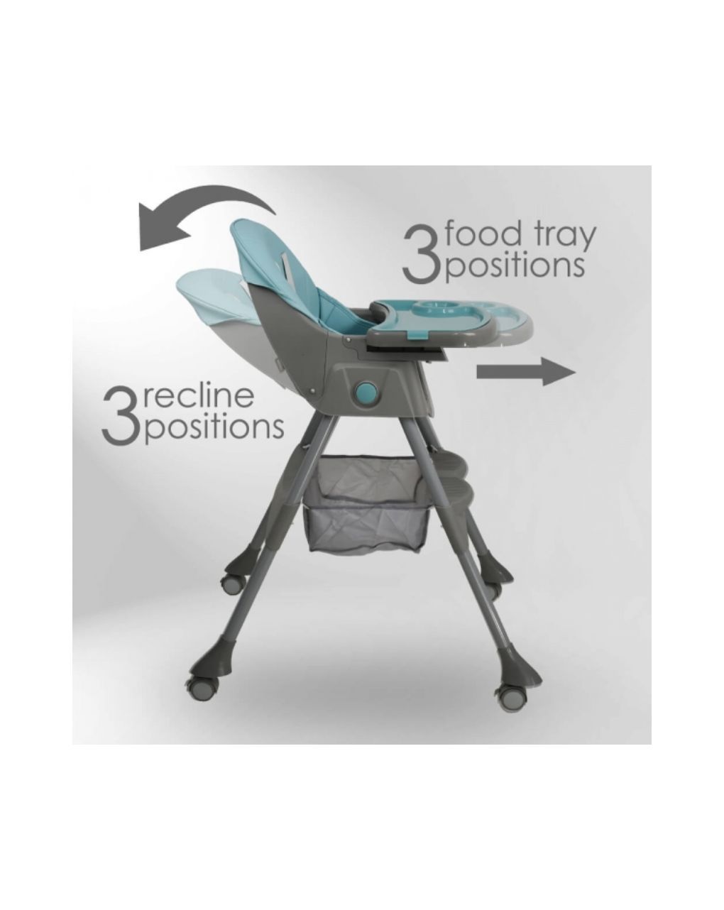 Bebe stars καρέκλα φαγητού comfy 2σε1 petrol 6m+, 865-184 - Bebe Stars