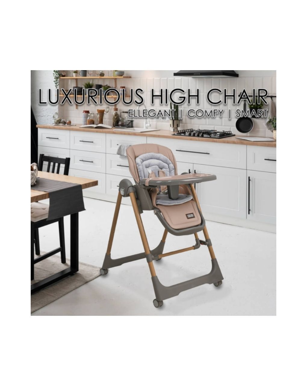 Bebe stars καρέκλα φαγητού-κούνια nuovo 2σε1 mocha 6m+, 867-182 - Bebe Stars