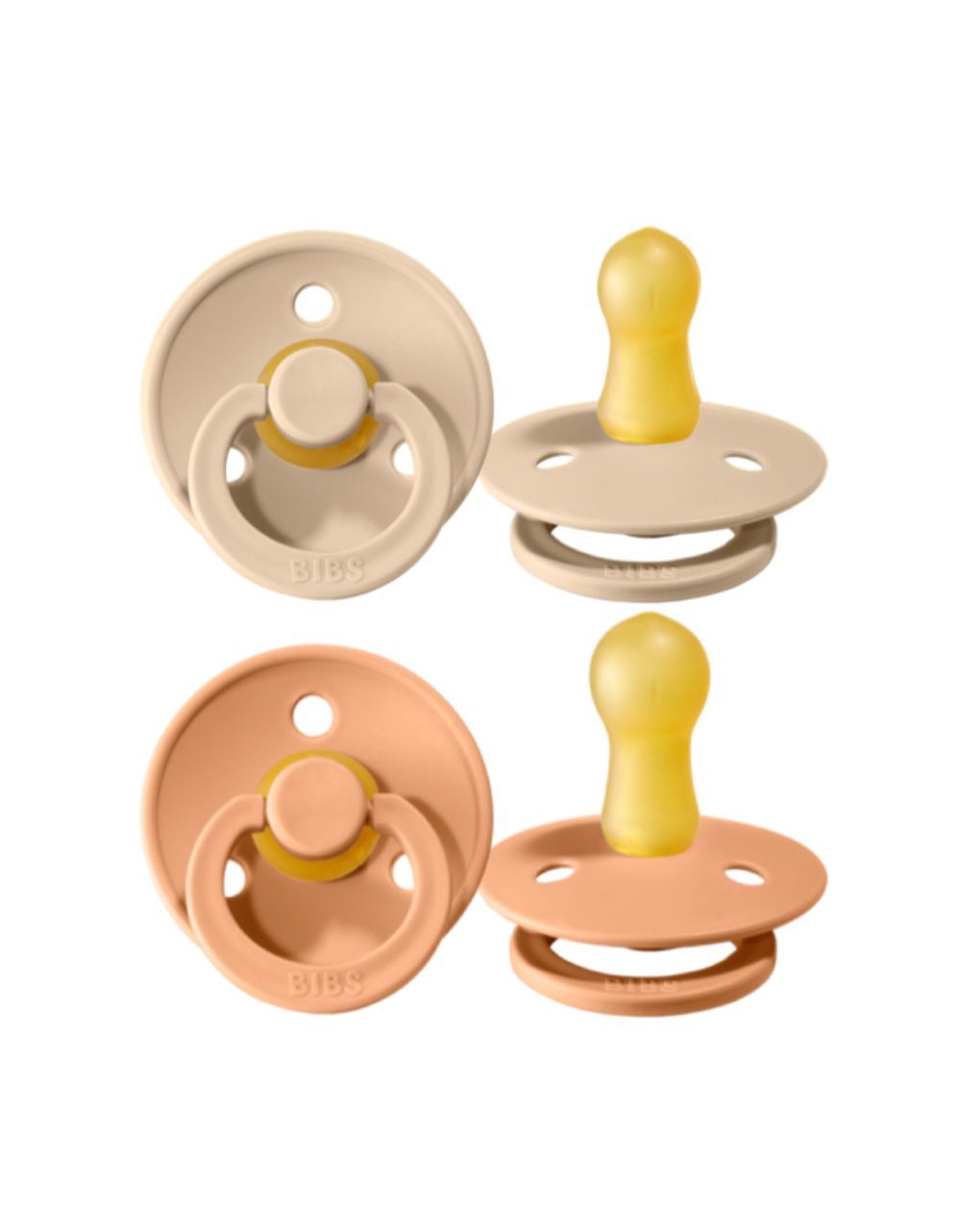 Bibs πιπίλες studio colour καουτσούκ no2 vanilla/peach 2 τμχ 6-12 μηνών - BIBS