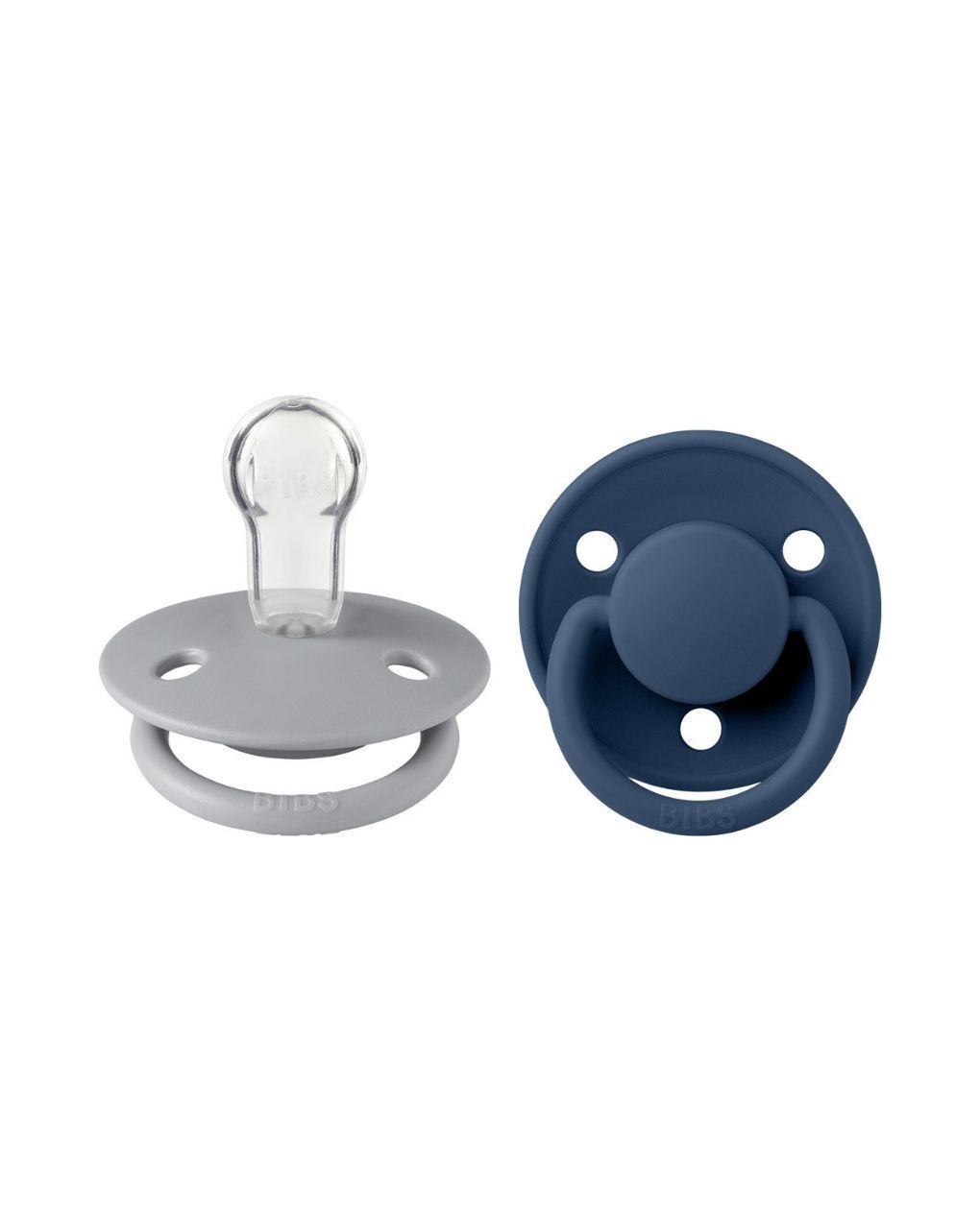 Bibs πιπίλα σιλικόνης σετ 2τμχ de lux cloud-steel blue one size, 0-36m - BIBS