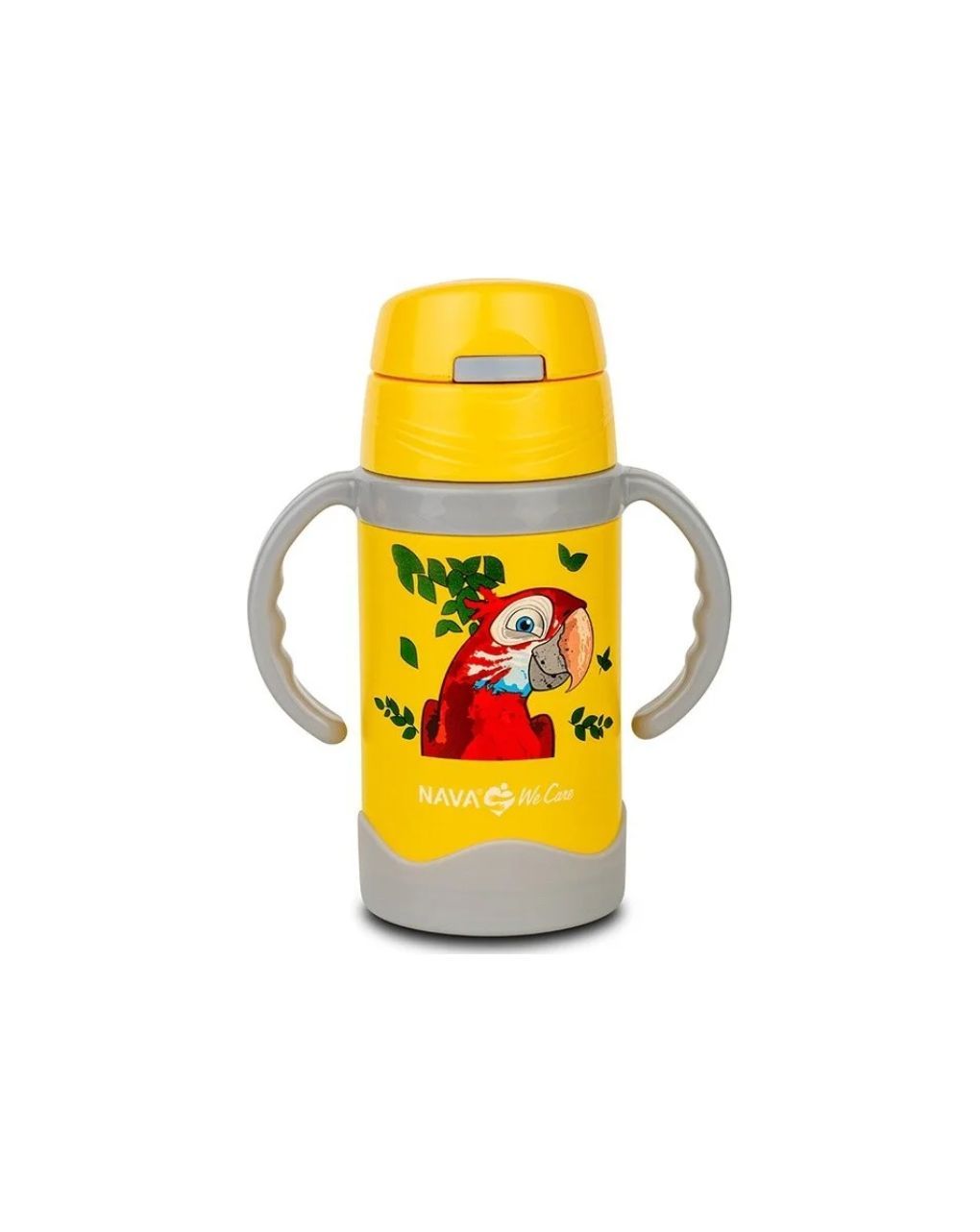 Nava θερμός μπουκάλι ανοξείδωτο "we care" κίτρινο 300ml - Nava