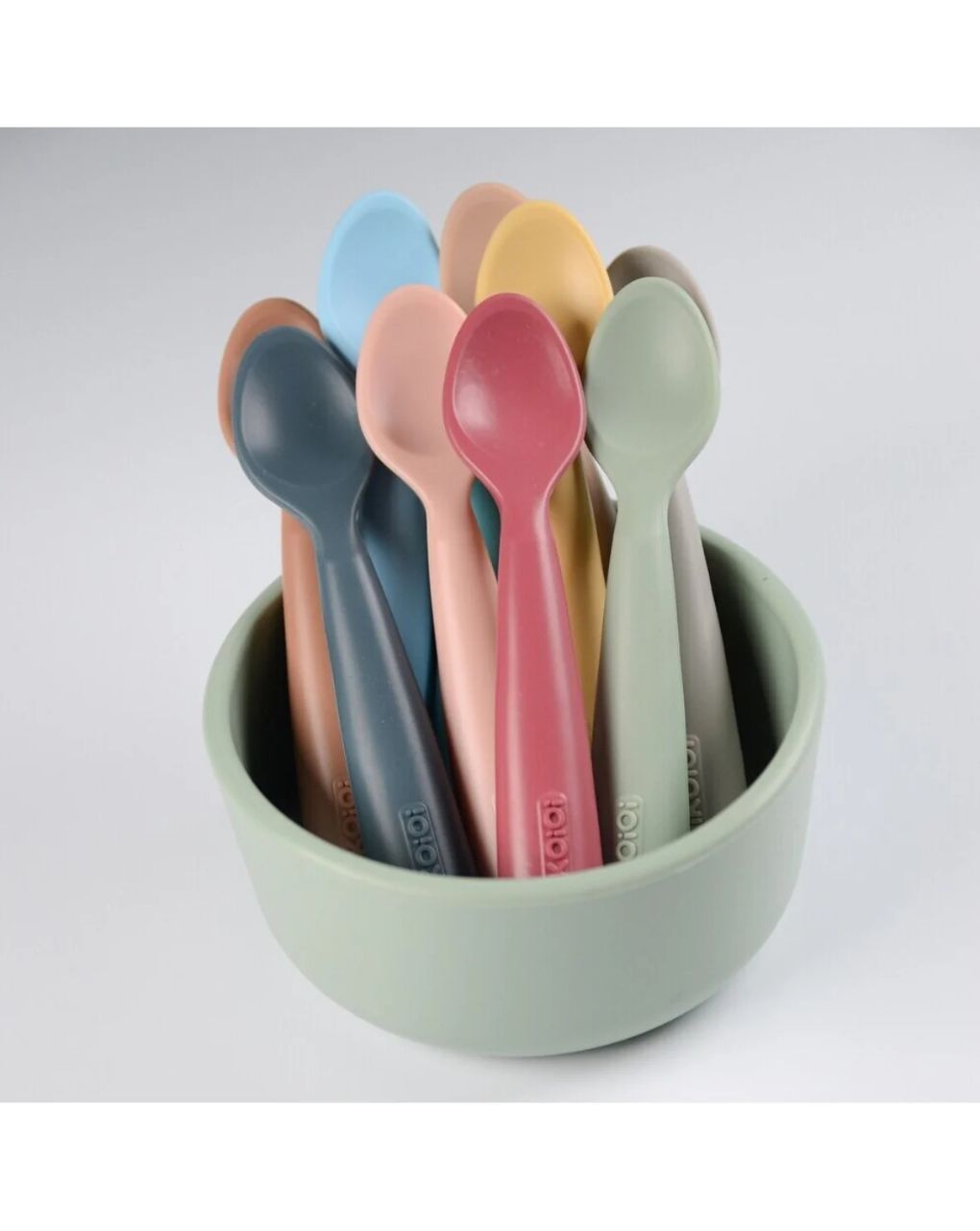 Minikoioi κουτάλια σιλικόνης scoopers 2τμχ 6m+ mineral blue/powder grey 0907-101140018 - MinikOiOi