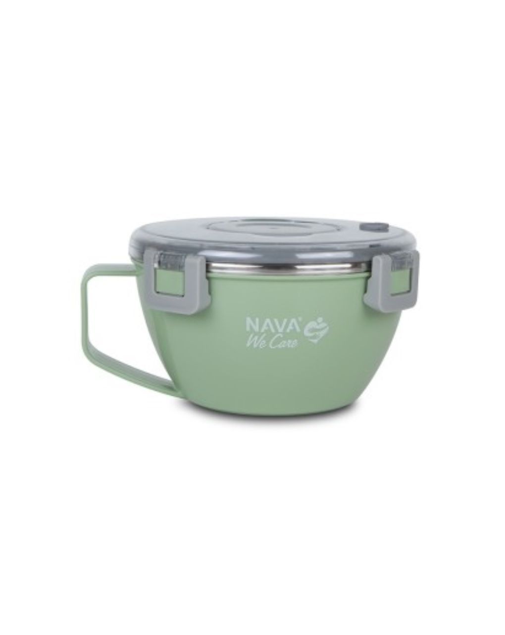 Nava δοχείο φαγητού-θερμός ανοξείδωτο στρογγυλό "we care", πράσινο 850ml