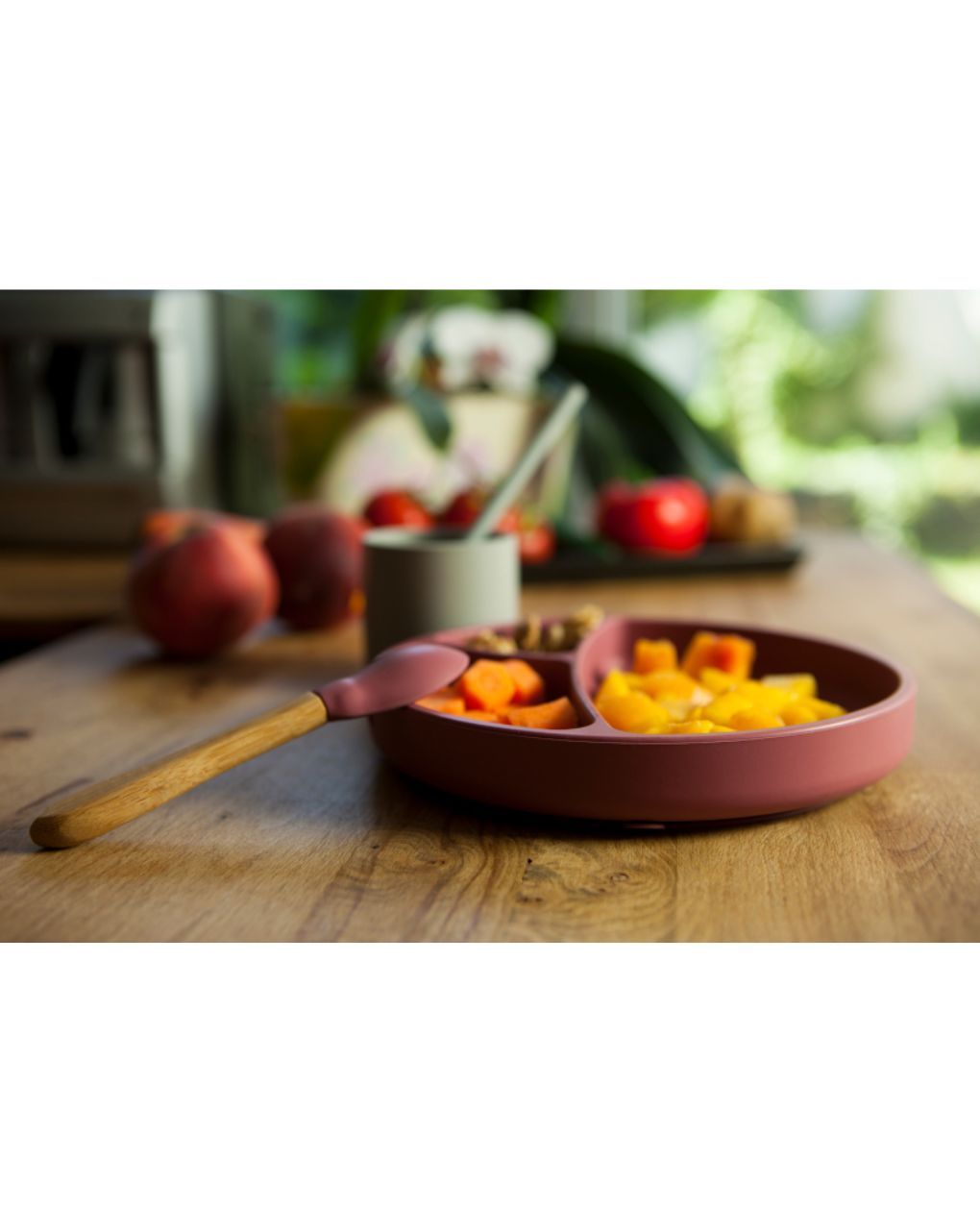 Minikoioi πιάτο με διαχωριστικά portions 6m+ rose 0907-101050005 - MinikOiOi