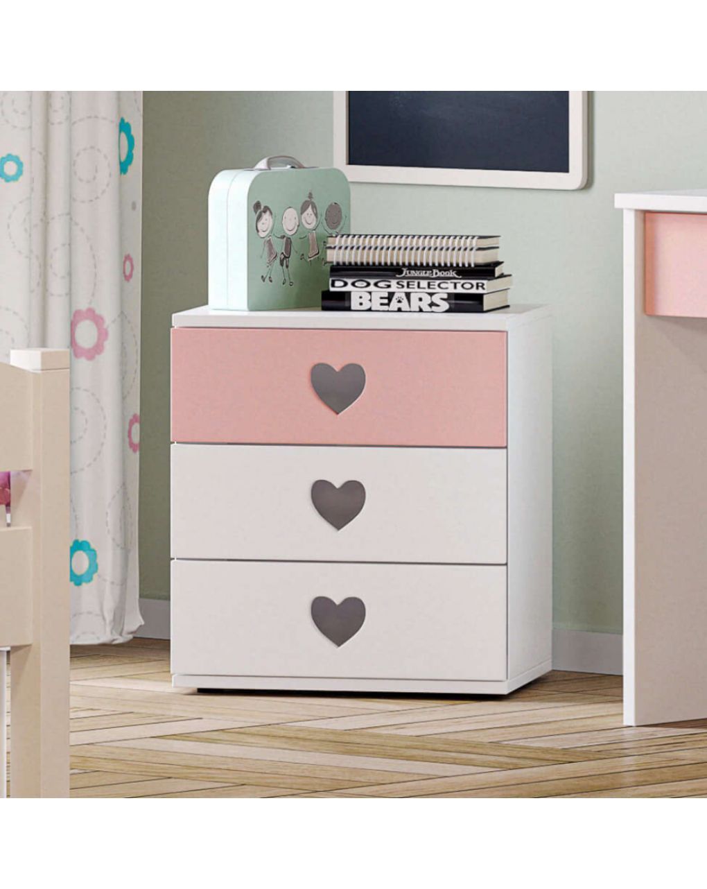 Casababy casakids loft κομοδίνο τροχηλατό με 3 συρτάρια (3 σχέδια) ck00007 - CASABABY