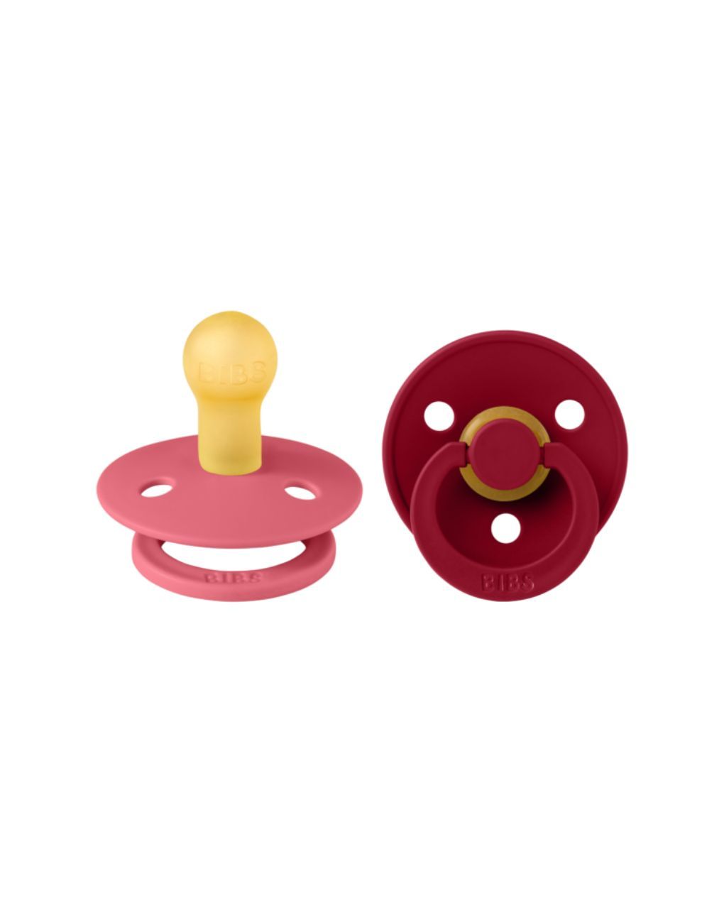 Bibs πιπίλα καουτσούκ σετ 2τμχ colour coral-ruby 6-12m - BIBS