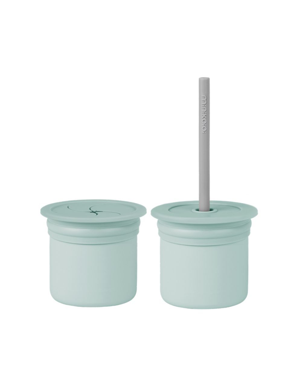 Minikoioi κύπελλο sip+snack πολλών χρήσεων 180ml aqua green/powder grey 0424-101100107 - MinikOiOi