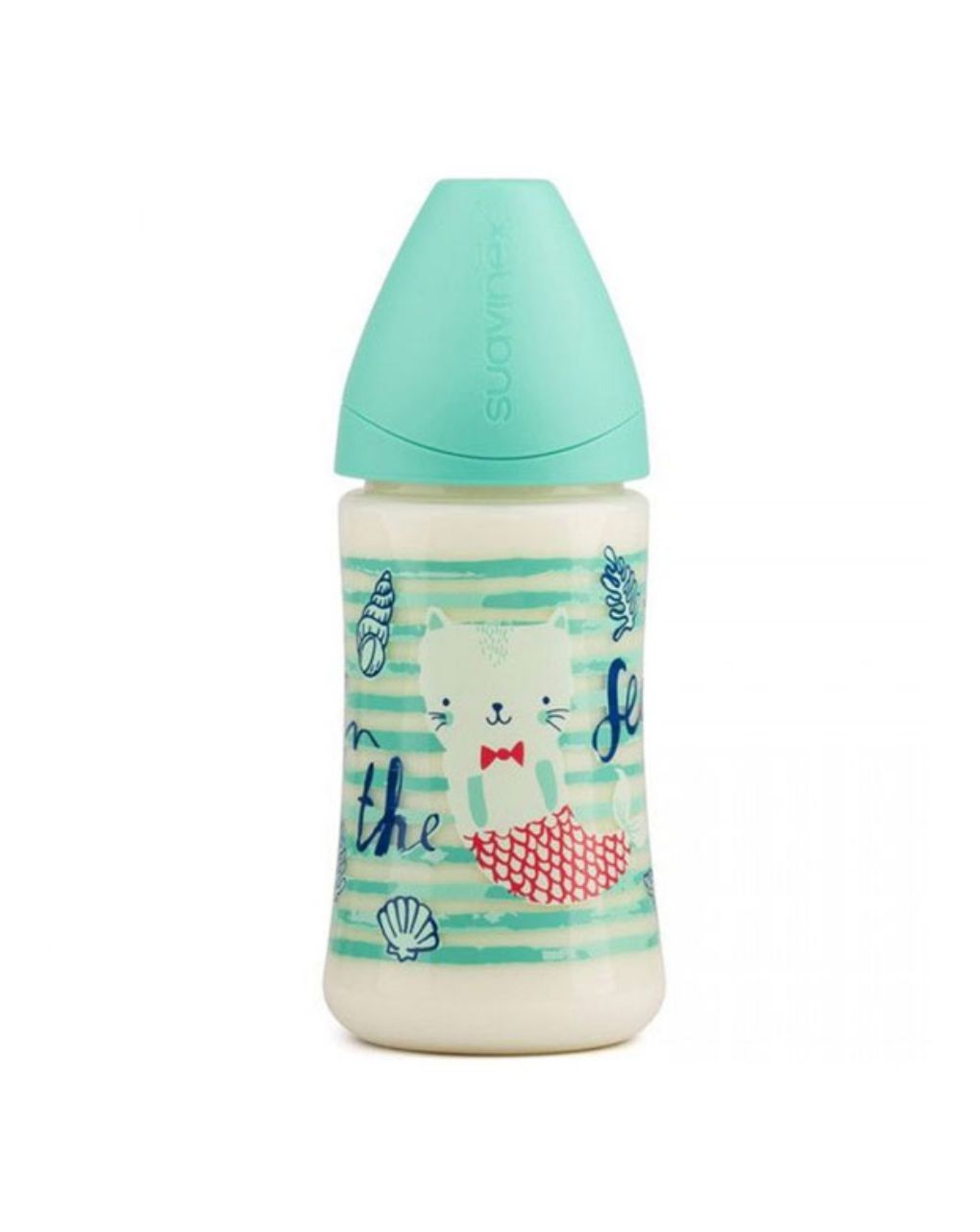 Suavinex - πλαστικό μπιμπερό σιλικόνης blue mermaid 0-6m 270ml - Suavinex