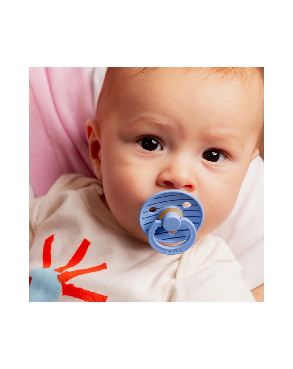 Bibs πιπίλα καουτσούκ σετ 2τμχ colour pin sky blue mix 6-12m - BIBS