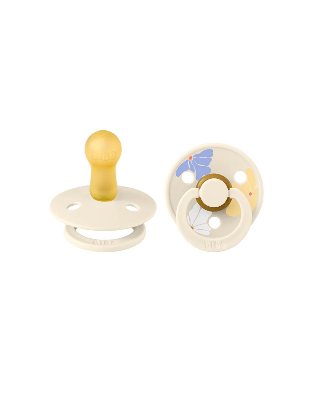 Bibs - πιπίλα καουτσούκ σετ 2τμχ studio colour morning bloom ivory mix, 6-12m - BIBS