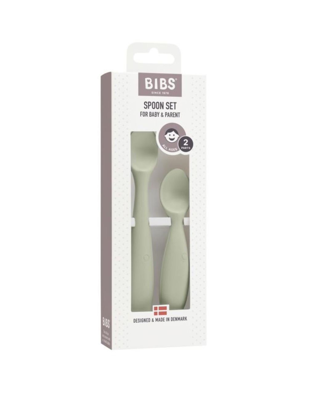 Bibs - σετ κουταλάκια σιλικόνης 2τμχ sage - BIBS