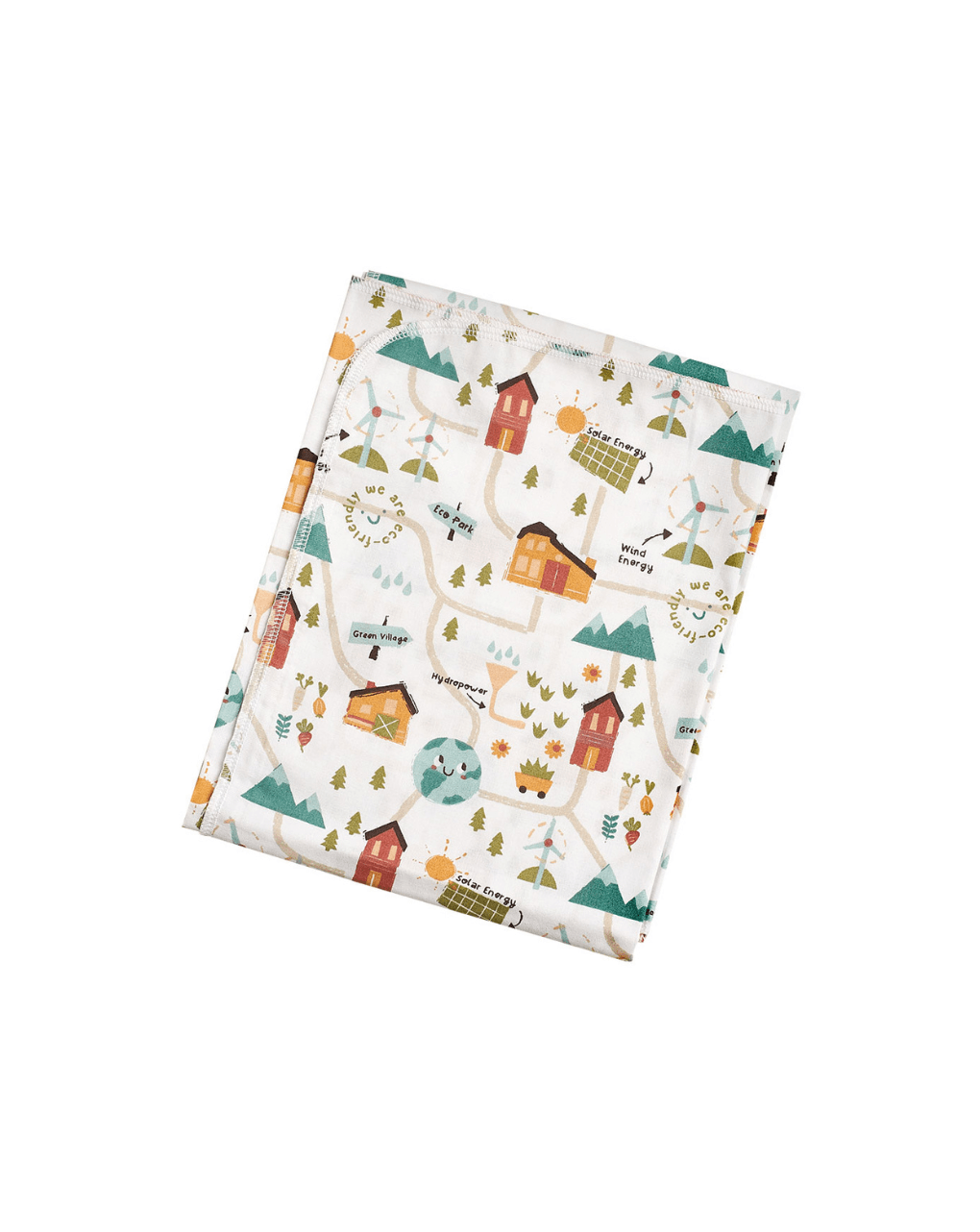 ο κόσμος του μωρού πάνα σεντονόπανου 80x80 cm green village 30041 - ο κόσμος του μωρού